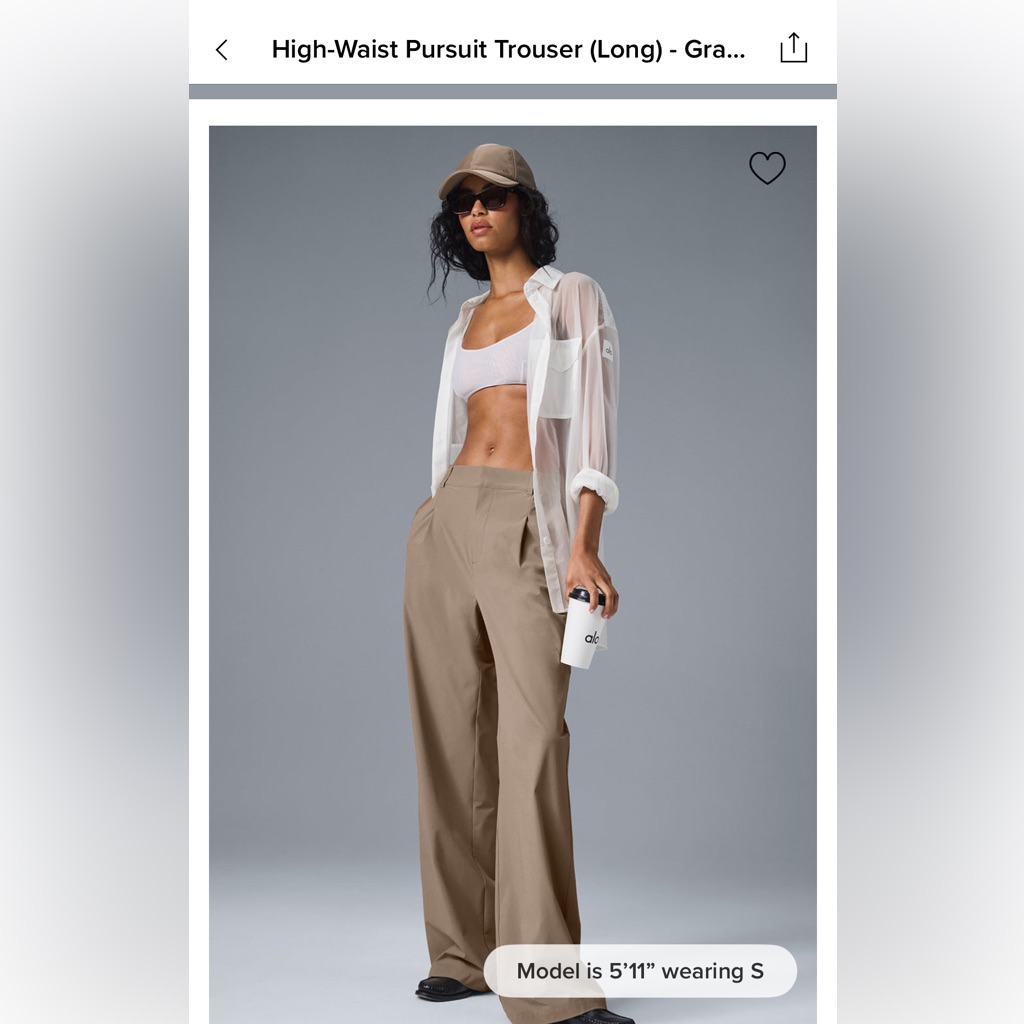 Alo Yoga Tan High-Waist Pursuit Trousers